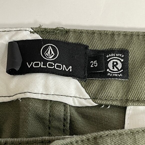 Volcom Mens Olive Green Chino Pants Size 25‎ Relaxed Fit Comfortable - Picture 6 of 11